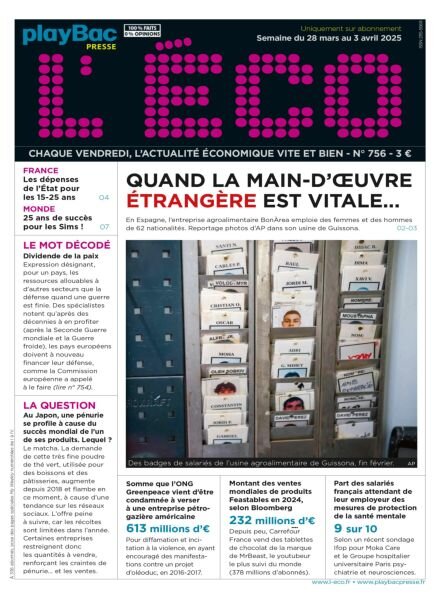 L’eCO – 28 Mars 2025 Cover