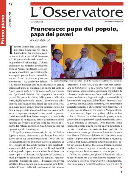 L’Osservatore – 26 Aprile 2025 Cover