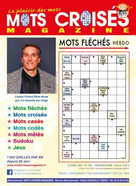 Mots Croises Magazine – 3 Avril 2025 Cover