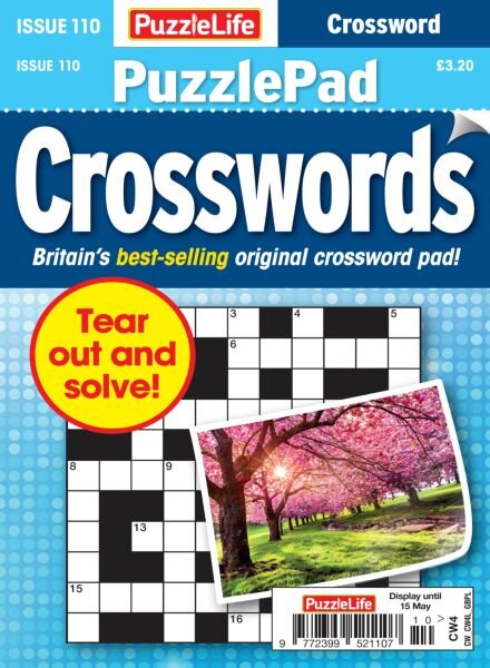 PuzzleLife PuzzlePad Crosswords – April 2025 Cover