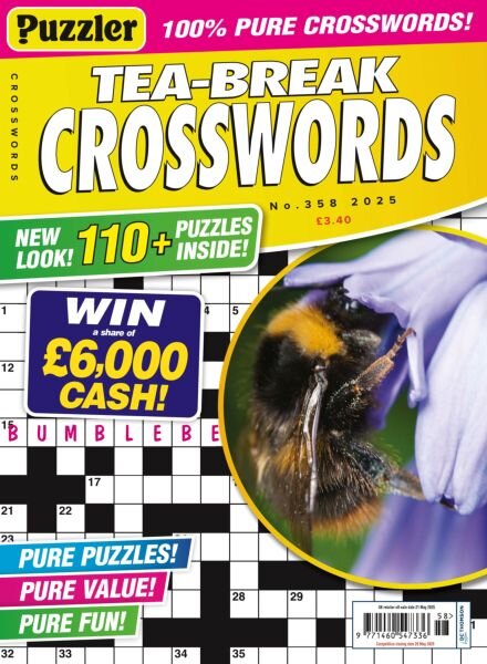 Puzzler Tea-Break Crosswords – Issue 358 2025 Cover
