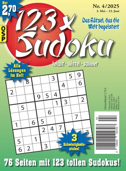 123 x Sudoku – N 4 2025 Cover
