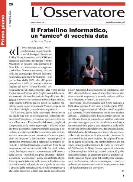 L’Osservatore – 17 Maggio 2025 Cover