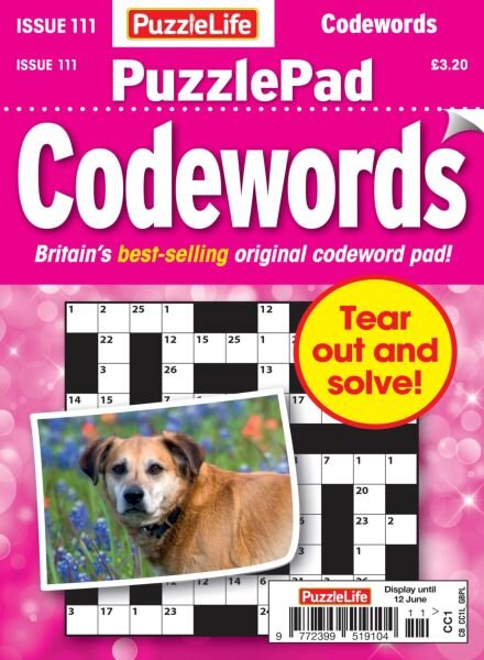 PuzzleLife PuzzlePad Codewords – Issue 111 2025 Cover