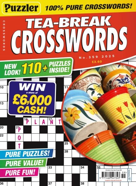 Puzzler Tea-Break Crosswords – Issue 359 2025 Cover
