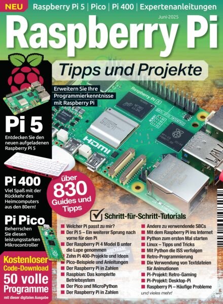 Raspberry Pi Das essentielle Handbuch – Juni 2025 Cover
