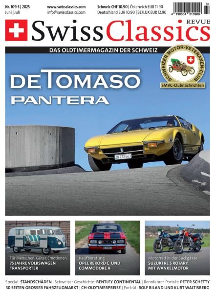 SwissClassics Revue – Juni-Juli 2025 Cover