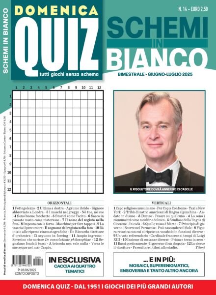 Domenica Quiz Schemi in Bianco – Giugno-Luglio 2025 Cover