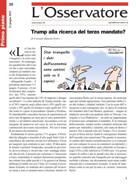 L’Osservatore – 21 Giugno 2025 Cover