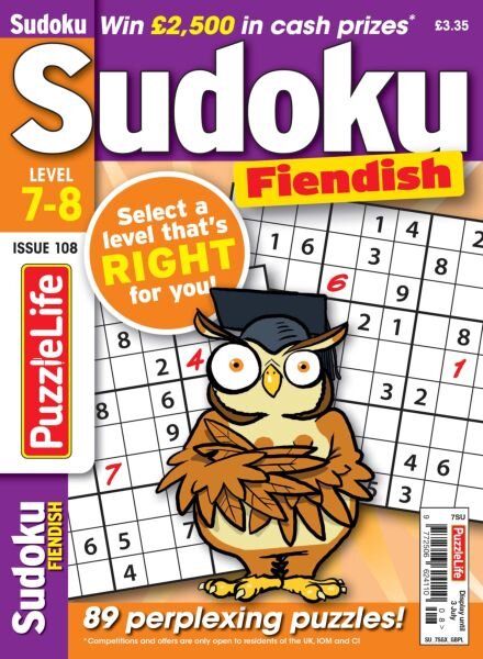 PuzzleLife Sudoku Fiendish – May 2025 Cover