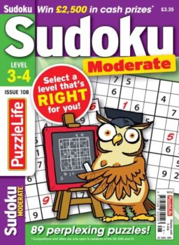 PuzzleLife Sudoku Moderate – May 2025