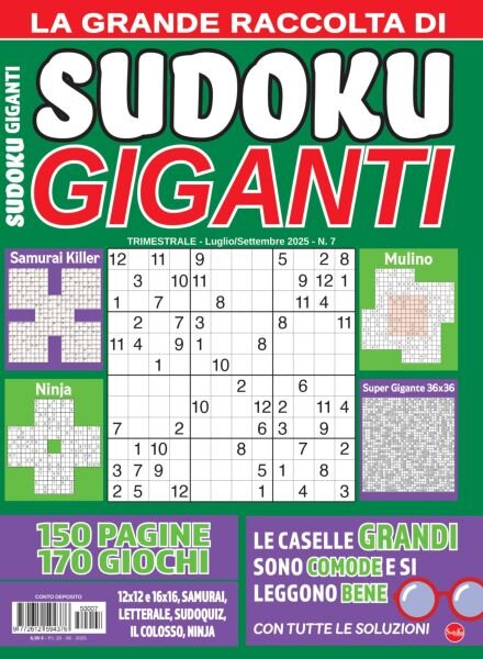 Sudoku Giganti – Luglio-Settembre 2025 Cover