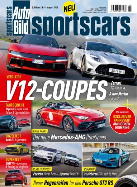 Auto Bild Sportscars – August 2025 Cover
