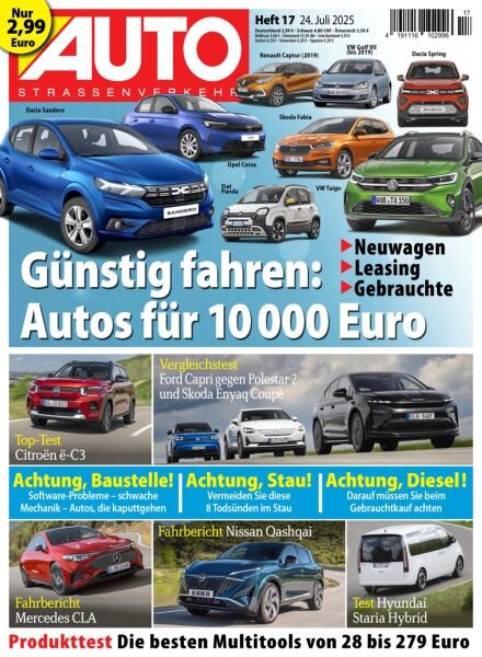 Auto Strassenverkehr – 23 Juli 2025 Cover