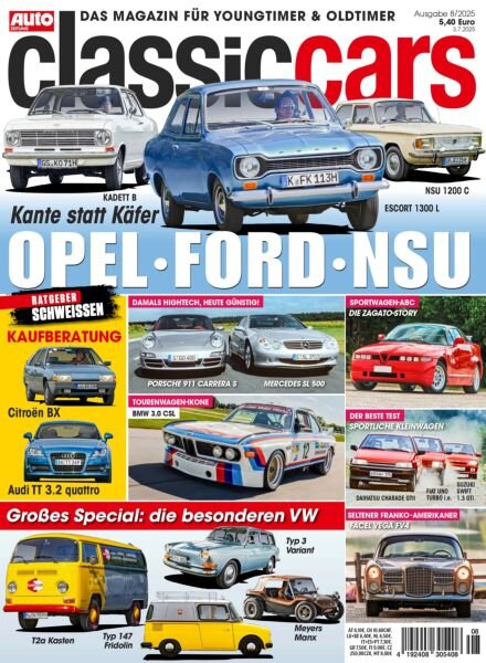 Auto Zeitung Classic Cars – August 2025 Cover