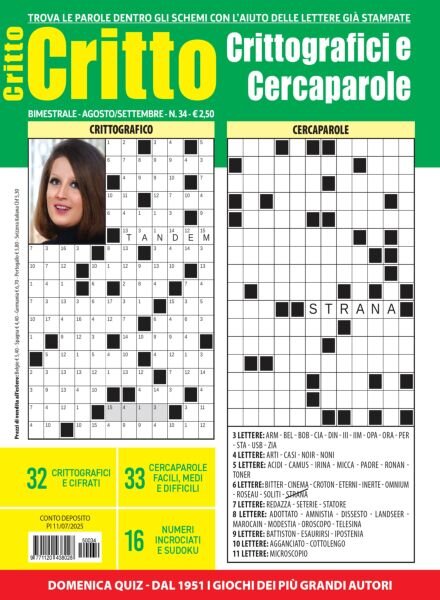 Crittografici & Carcaparole – Agosto-Settembre 2025 Cover