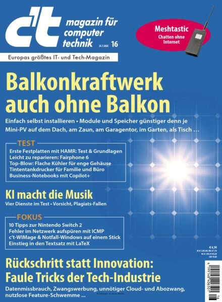 c’t Magazin – 25 Juli 2025 Cover