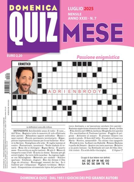 Domenica Quiz Mese – Luglio 2025 Cover