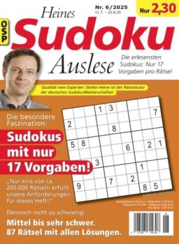 Heines Sudoku Auslese – Nr 6 2025