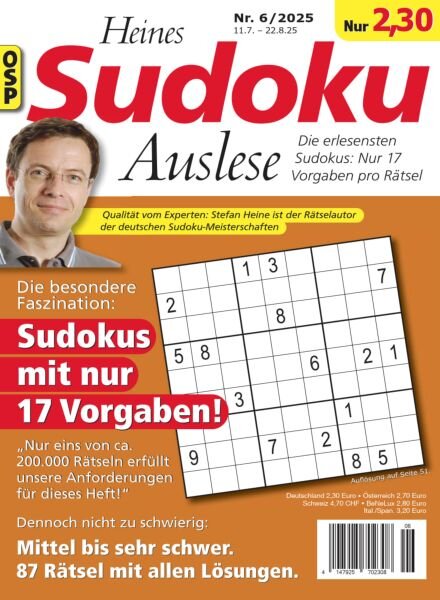 Heines Sudoku Auslese – Nr 6 2025 Cover