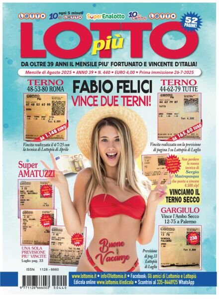 Lottopiu – Agosto 2025 Cover