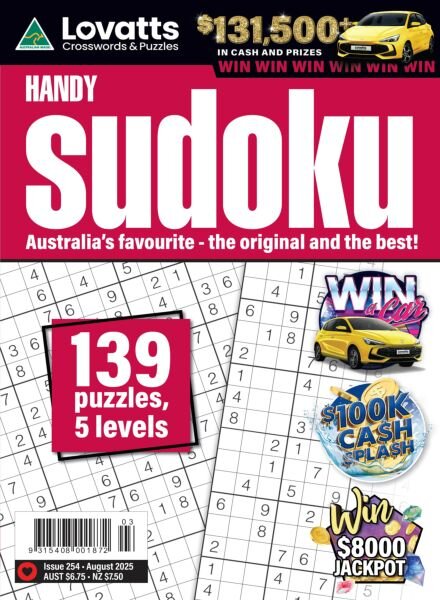 Lovatts Handy Sudoku – August 2025 Cover