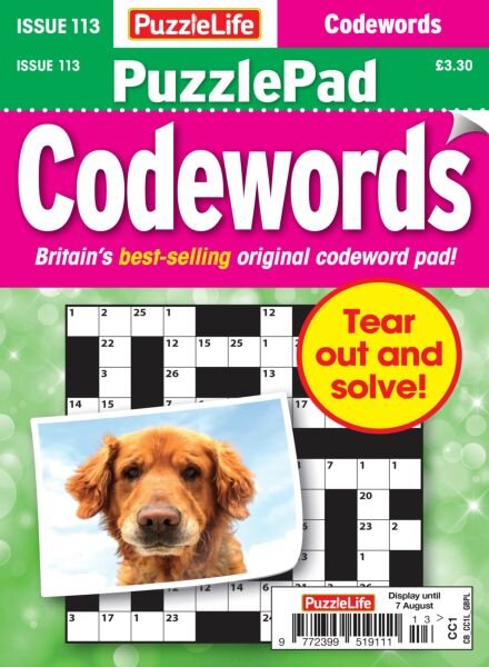 PuzzleLife PuzzlePad Codewords – July 2025 Cover