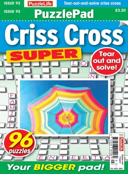 PuzzleLife PuzzlePad Criss Cross Super – July 2025 Cover
