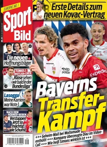 Sport Bild – 16 Juli 2025 Cover