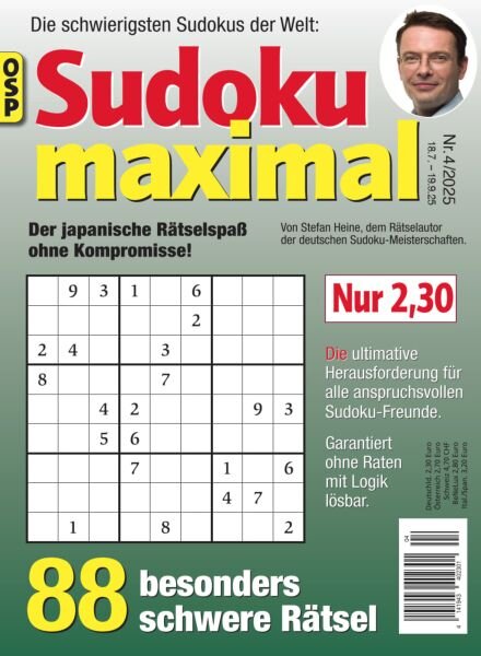Sudoku Maximal – N 4 2025 Cover