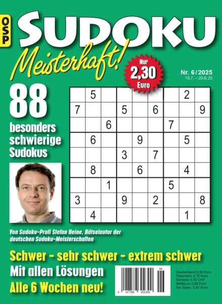 Sudoku Meisterhaft – N 6 2025 Cover