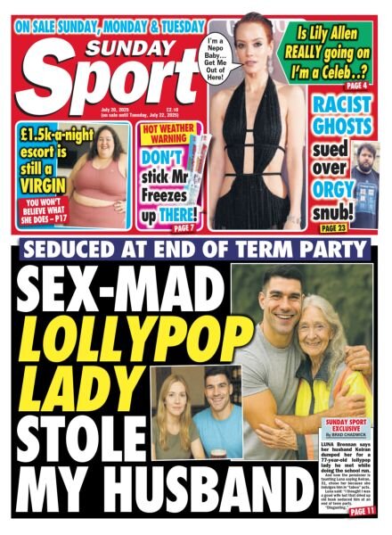 Sunday Sport – 20 July 2025 Cover