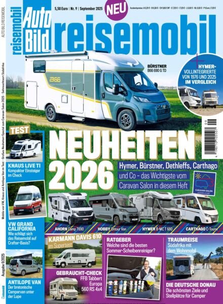 Auto Bild Reisemobil – September 2025 Cover