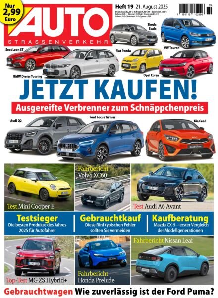 Auto Strassenverkehr – 20 August 2025 Cover