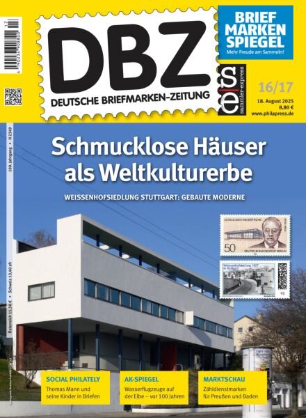 Deutsche Briefmarken-Zeitung – 18 August 2025 Cover