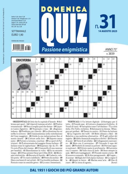 Domenica Quiz – 14 Agosto 2025 Cover