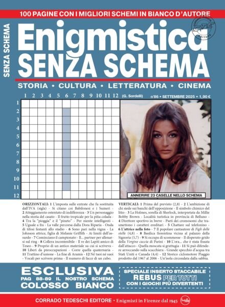 Enigmistica Senza Schema – Settembre 2025 Cover
