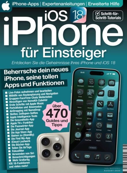 iPhone fur Einsteiger – August 2025 Cover