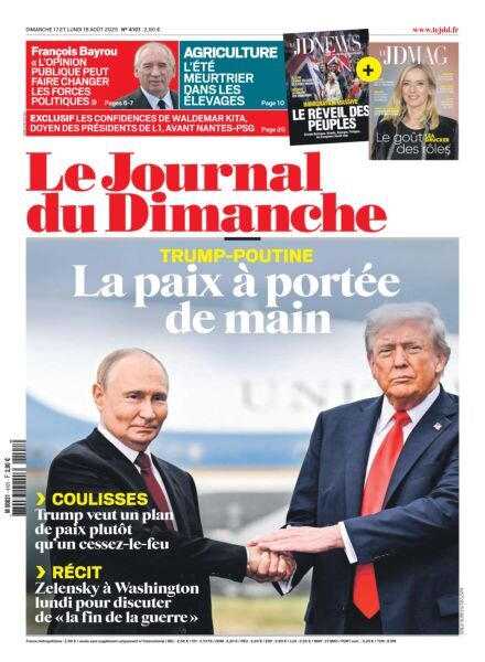 Le Journal du dimanche – 17 Aout 2025 Cover