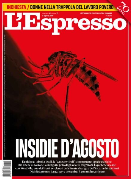 L’Espresso – 8 Agosto 2025 Cover