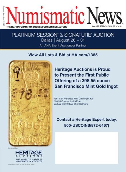 Numismatic News – August 26 2025 Cover