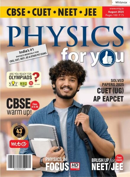 Physics For You – August 2025 Cover