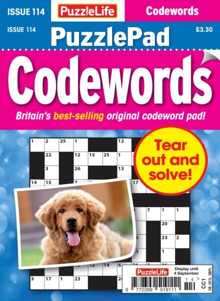 PuzzleLife PuzzlePad Codewords – August 2025 Cover