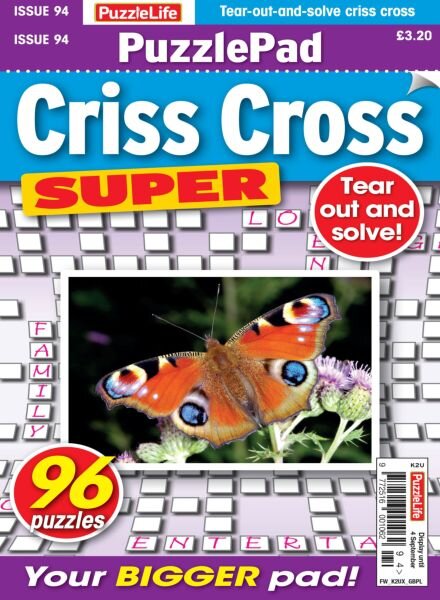 PuzzleLife PuzzlePad Criss Cross Super – August 2025 Cover