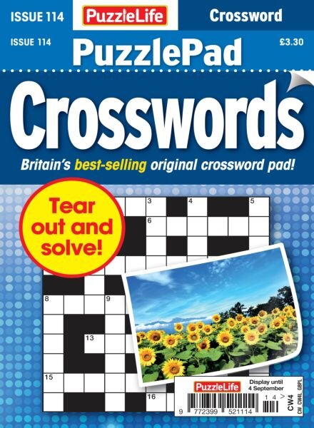 PuzzleLife PuzzlePad Crosswords – August 2025 Cover