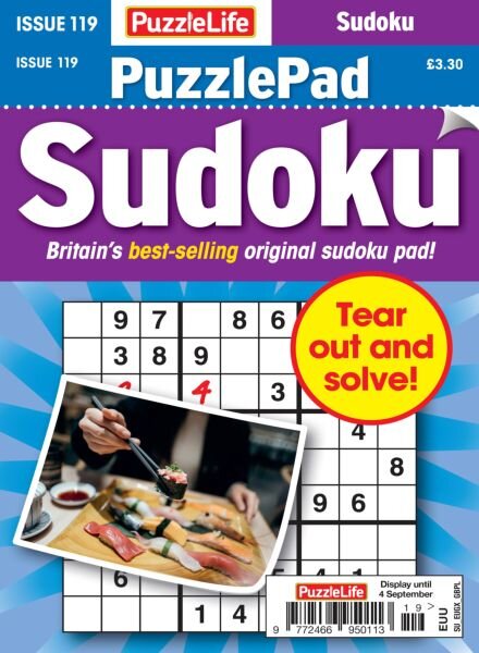 PuzzleLife PuzzlePad Sudoku – August 2025 Cover