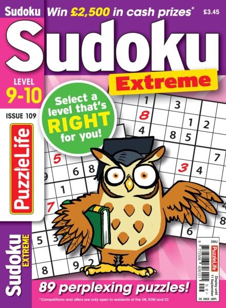 PuzzleLife Sudoku Extreme – August 2025 Cover