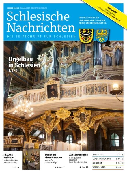 Schlesische Nachrichten – Nr 8 2025 Cover