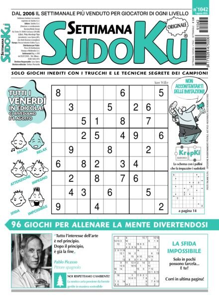 Settimana Sudoku – 1 Agosto 2025 Cover