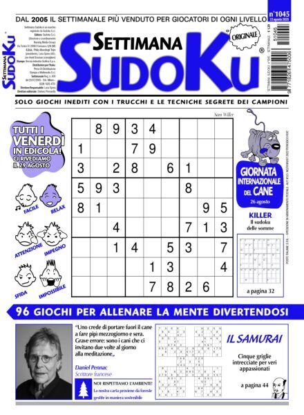 Settimana Sudoku – 22 Agosto 2025 Cover